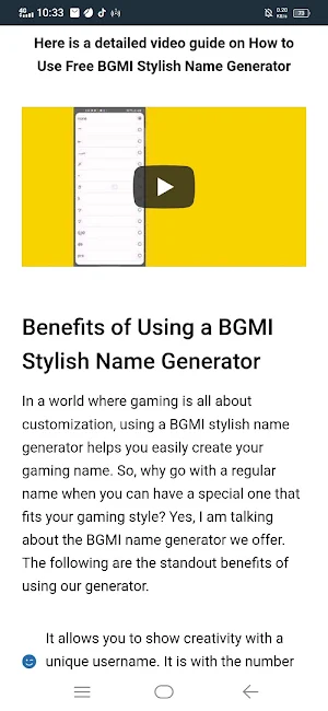 BGMI Name Generator - Symbols Screenshot 3