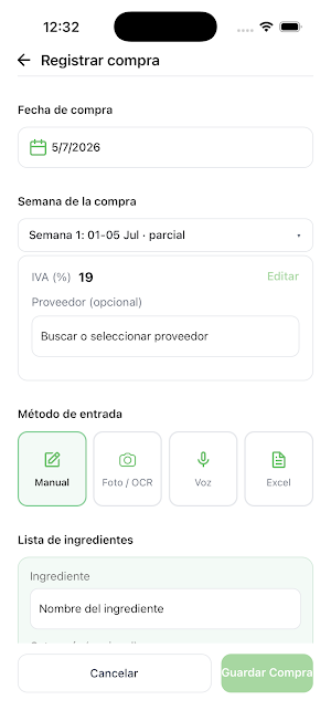 Costo Comida Screenshot 2