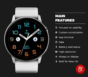 Blue Orange Analog Watch Face Screenshot 1
