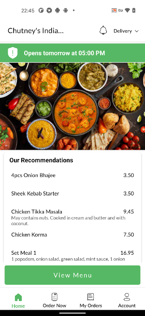 Chutneys Indian Takeaway Screenshot 1