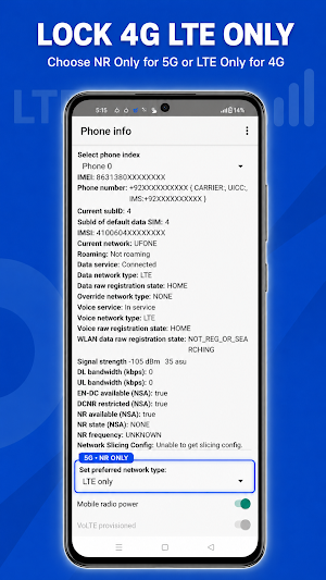 5G Only LTE Mode: Force 4G LTE Screenshot 1