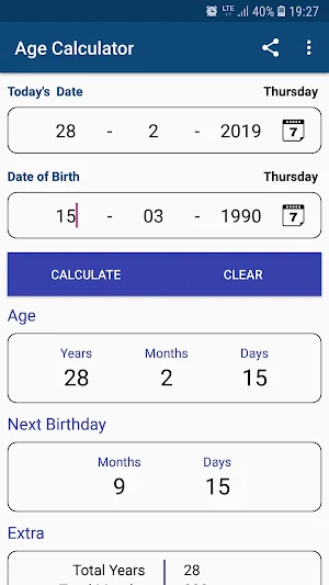Age Calculator by Date of Birth Screenshot 3