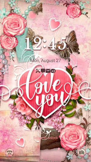 Vintage Pink Love - Wallpaper Screenshot 1