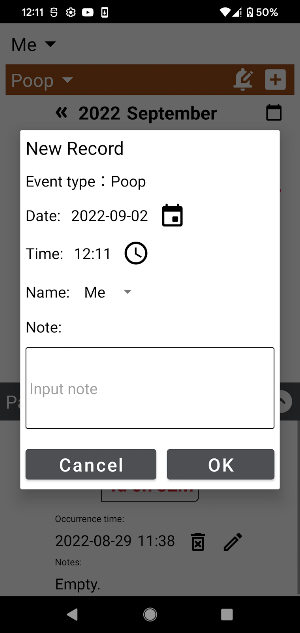 Event Time Tracker Screenshot 2
