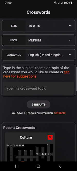 Classic Crossword Puzzle Maker Screenshot 0