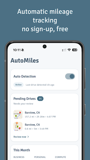 AutoMiles: Mileage Tracker Screenshot 0