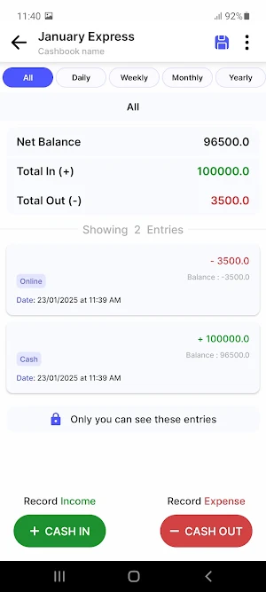 CashBook:Daily Expense Manager Screenshot 1