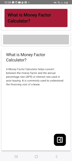 Money Factor Calculator Screenshot 1