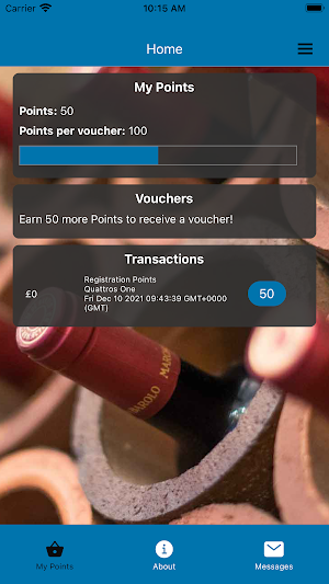 Quattro's Ristorante Rewards Screenshot 1