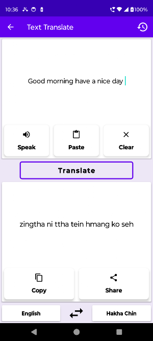 English Hakha Chin Translator Screenshot 1