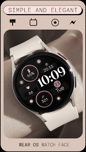 Minimal Rose Gold 5 Watch Face Screenshot 1