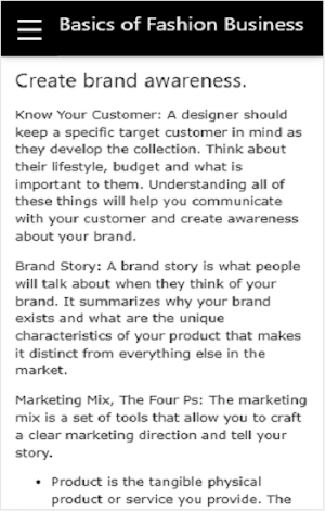 Basics of Business Fashions Screenshot 2