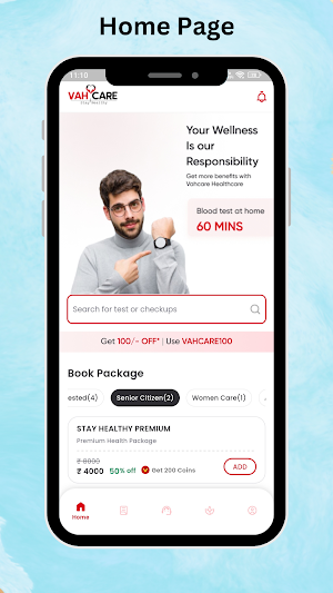 VAHCARE - Blood Test at Home Screenshot 1