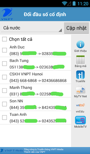 VNPT Update Contacts Screenshot 0