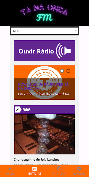 Tá Na Onda FM Web Screenshot 1