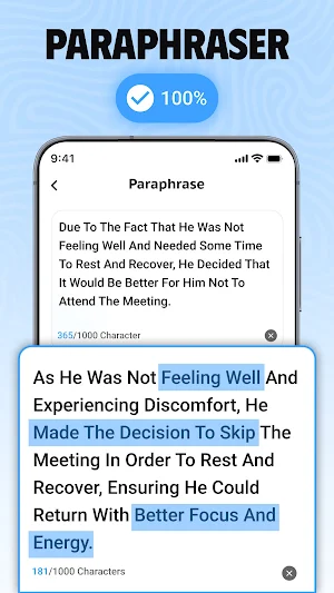 Paraphrase Tool - AI humanizer Screenshot 1