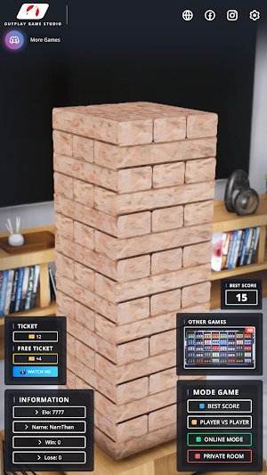 Wood Tower 3D Online Screenshot 1