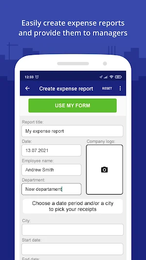 Quick Expense Reporting Screenshot 1