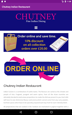 Chutney Indian Restaurant Screenshot 0