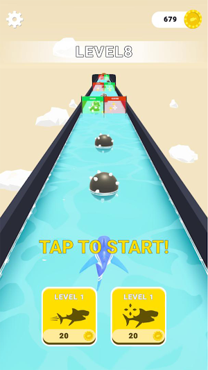 Shark Run: Eat man to get big Screenshot 0