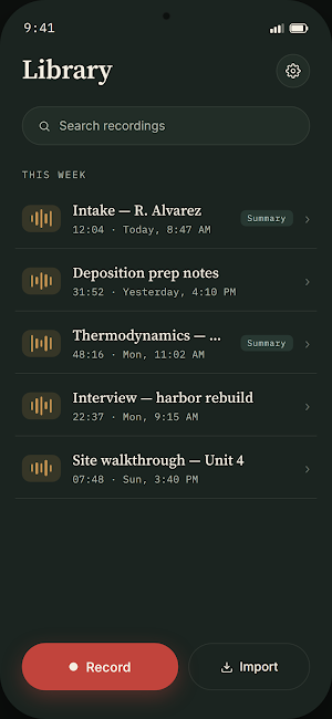 Verbatio: Offline Transcribe Screenshot 0