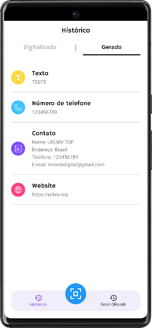 QRcode Reader and Creator BR Screenshot 1