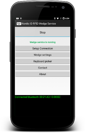 Nordic ID Wedge service Screenshot 0