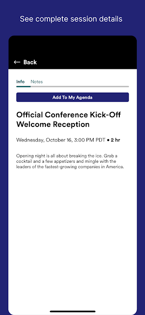 Inc. Events Screenshot 2