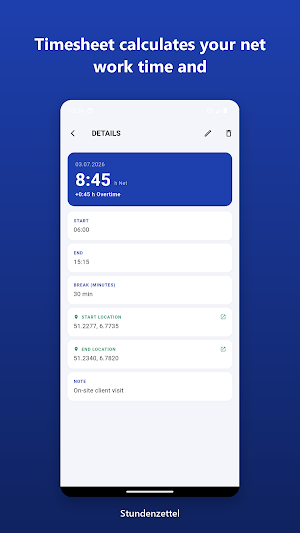 Timesheet — Work Hours Tracker Screenshot 3