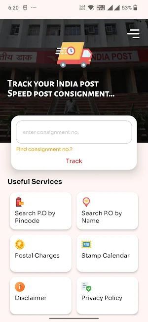 Speed Post Tracker - India Screenshot 0