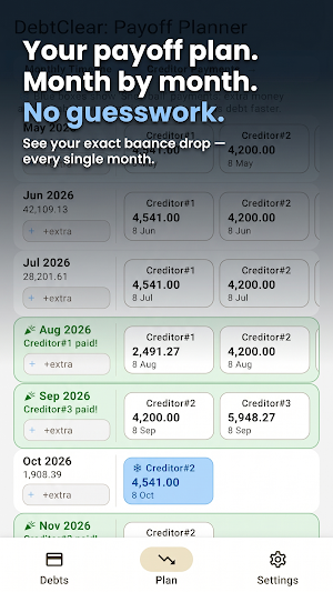 DebtClear: Debt Payoff Plan Screenshot 2