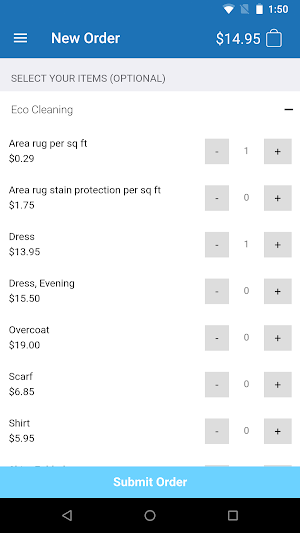 Eco Wet Care - Laundry and Dry Cleaning Screenshot 2