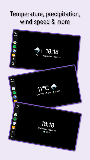 Weather Clock for Android Auto Screenshot 1