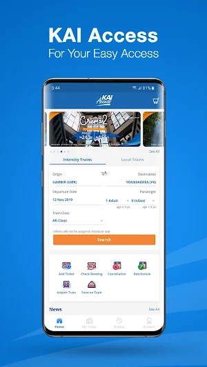 KAI Access: Train Booking, Reschedule, Cancelation Screenshot 0