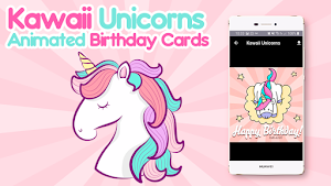 Kawaii Unicorn Birthday Screenshot 1