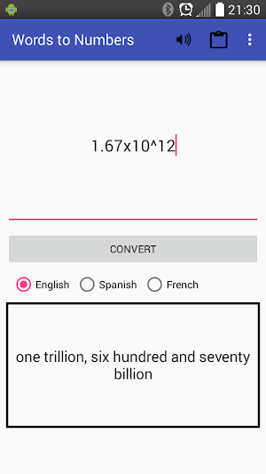 Words to Numbers Screenshot 0