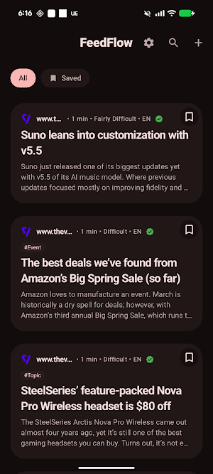 FeedFlow: Smart RSS Reader Screenshot 1