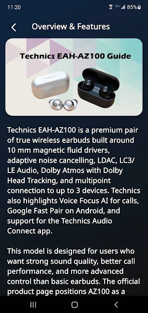 Technics EAH-AZ100 Guide Screenshot 2