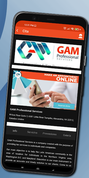GAM Professional Services Screenshot 2