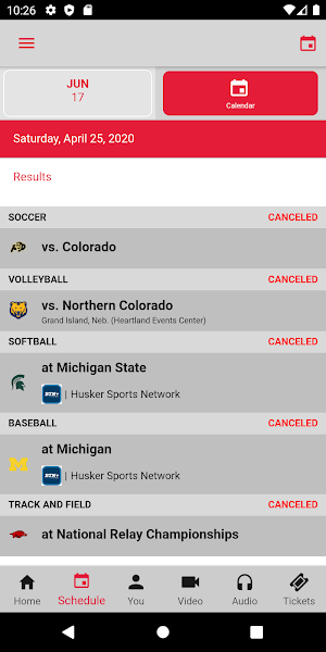 Official Nebraska Huskers Screenshot 2