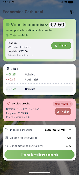 Gas Saving – Carburant malin Screenshot 3