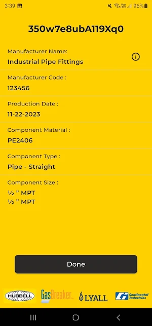 Hubbell Code Scanner Screenshot 2