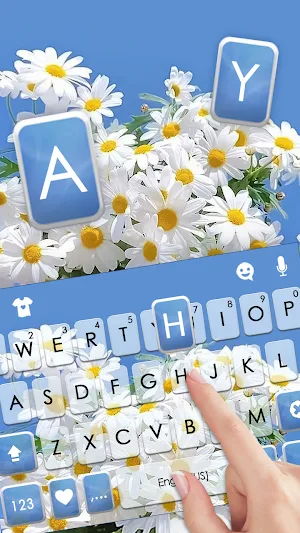 Pretty Daisies Keyboard Backgr Screenshot 1