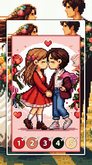 Couple Love Pixel Art coloring Screenshot 0