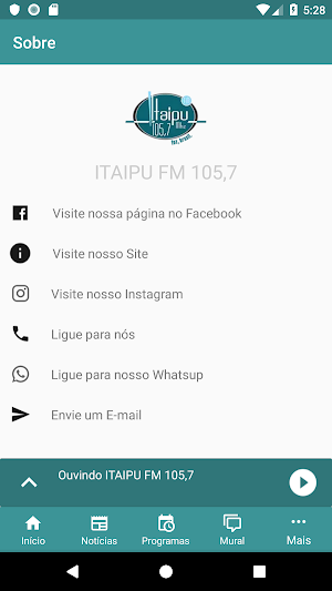 Radio Itaipu FM 105,7 MHZ Screenshot 1