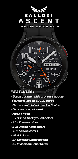 BALLOZI Ascent Watch Face Screenshot 1