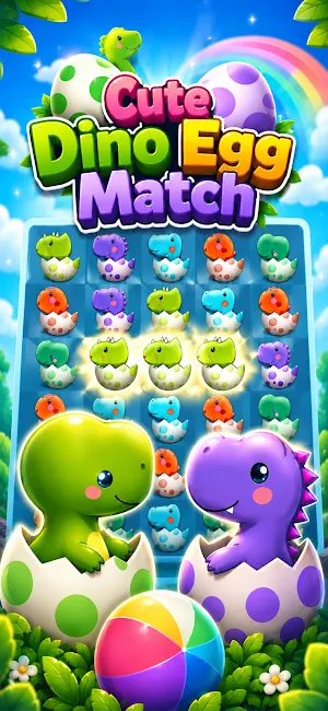Cute Dino Egg Match-Dino game Screenshot 0