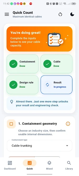 Auto Cable Containment Sizing Screenshot 3