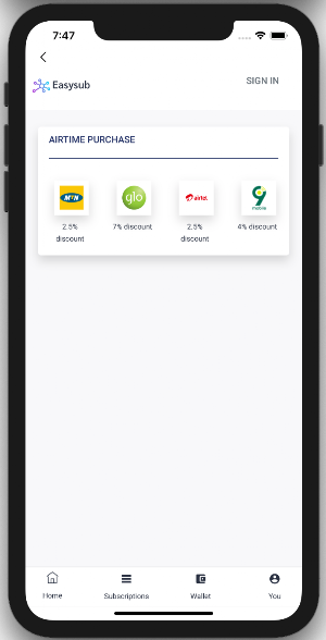 EasySub Cheap Data Airtime, Electricity and Cable Screenshot 2