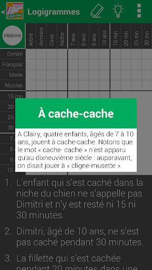 Logic Grid Puzzles in French Screenshot 0